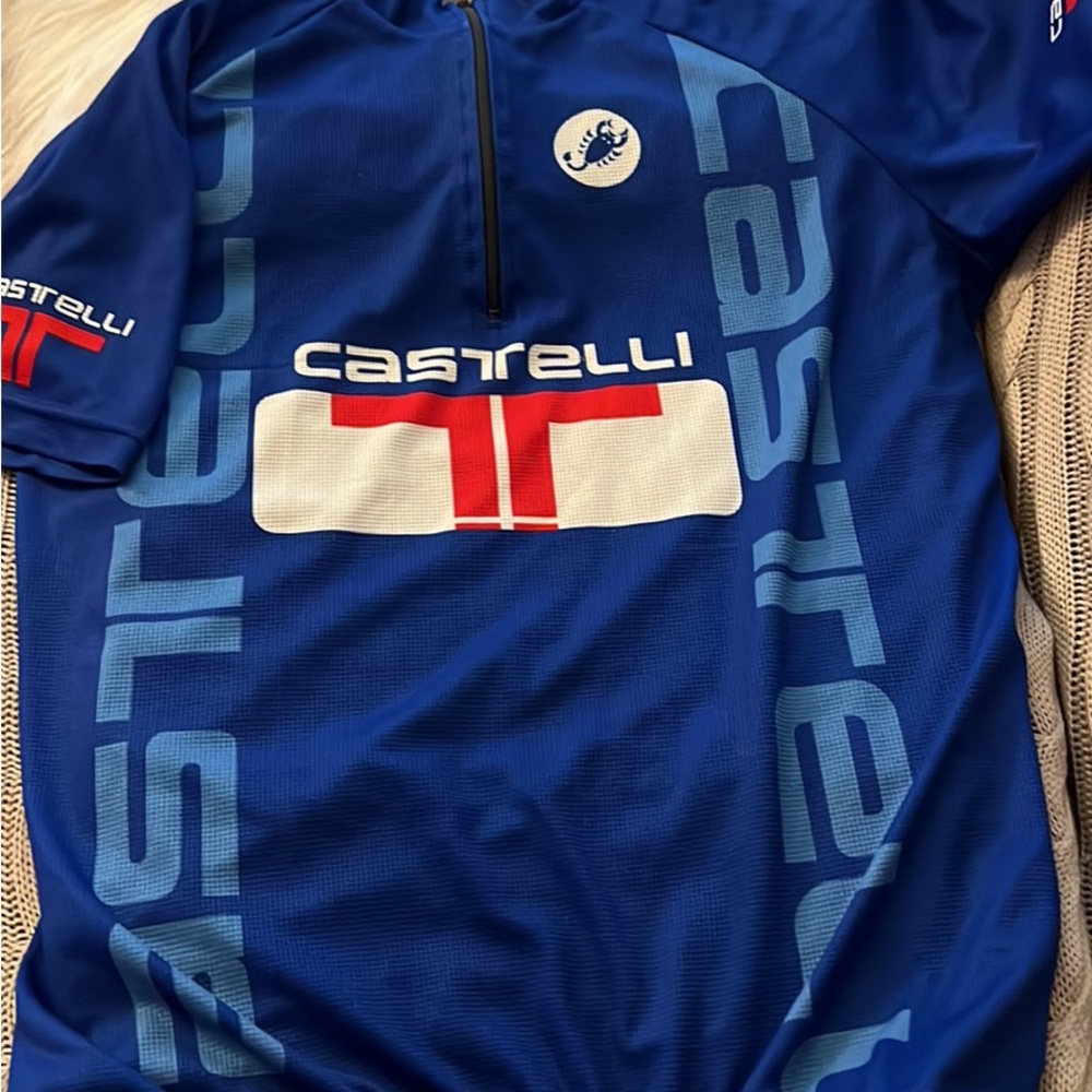 Castelli Blue and Red Cycling Jersey Performance Design